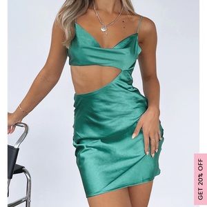 high vibrations mini dress green